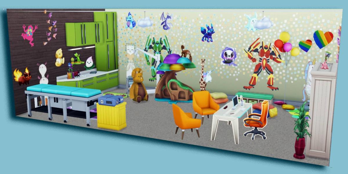Um consultório de pediatra colorido e brilhante que os jogadores podem baixar na Galeria