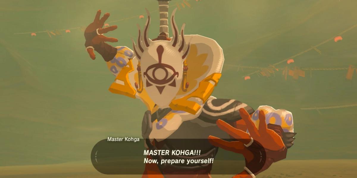 Link prestes a lutar contra Master Kohga em Breath of the Wild