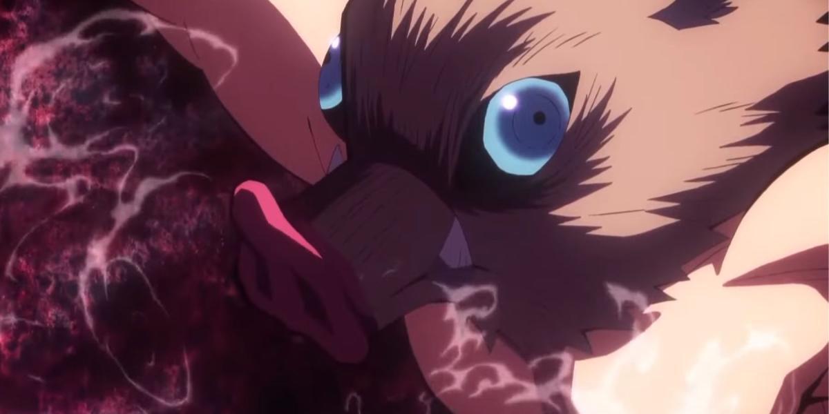 Demon Slayer Inosuke Hashibira Besta Respirando Terceira Presa - Devorar