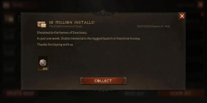 Os jogadores do Diablo Immortal não ficam impressionados com a recompensa de 10 milhões de instalações