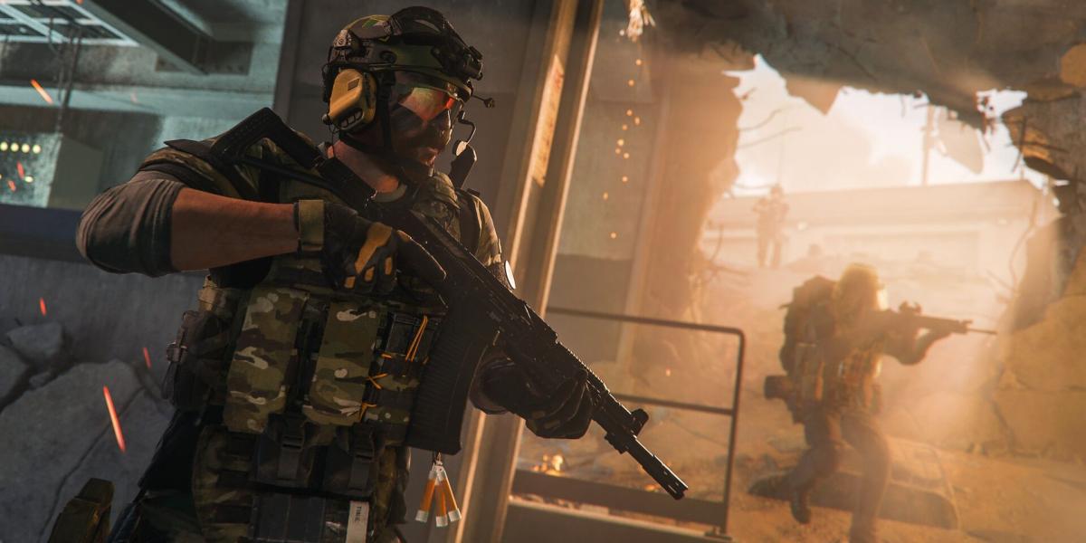 Um soldado protegido durante uma batalha em Call of Duty Modern Warfare 2