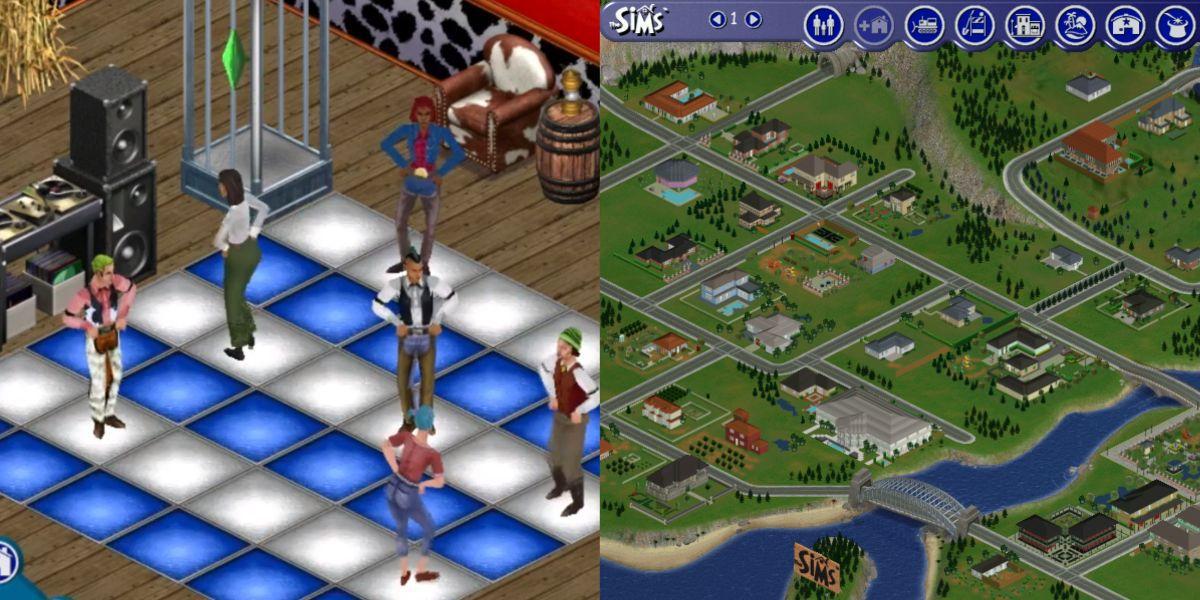 Jogabilidade e mapa da vizinhança do The Sims