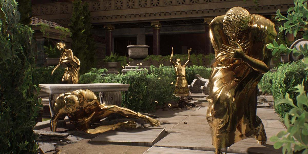 o jogo da cidade esquecida estátuas de ouro