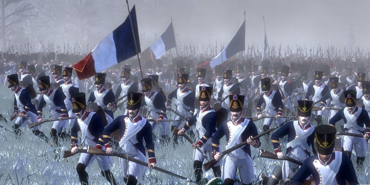Infantaria de linha francesa napoleônica avançando