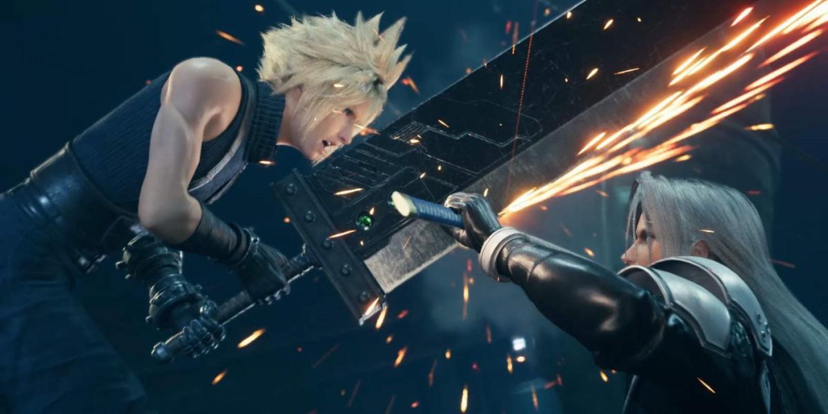 Cloud e Sephiroth em Final Fantasy VII Remake