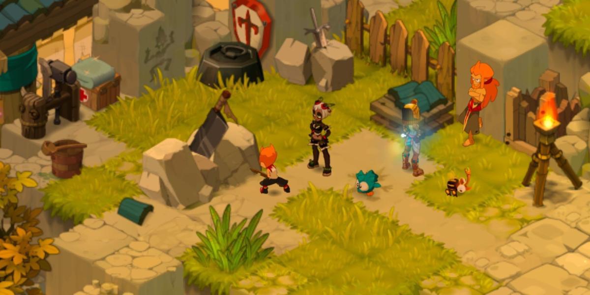 RPGs gratuitos no Steam - Wakfu - Jogador quebrando pedra com espada