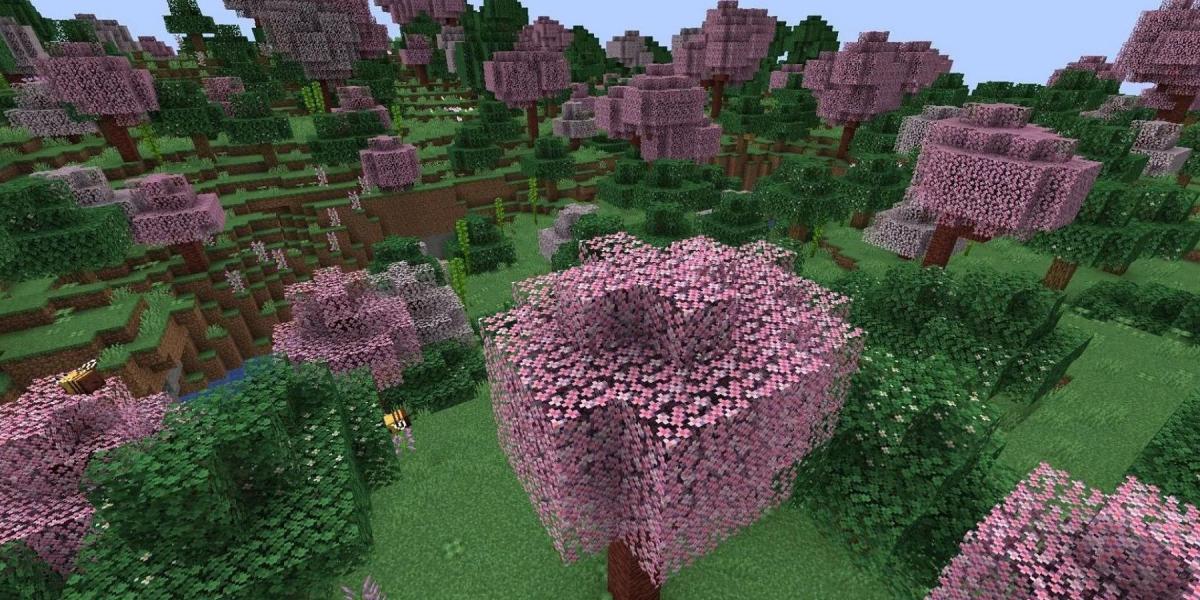 cerejeiras-flores-árvores minecraft
