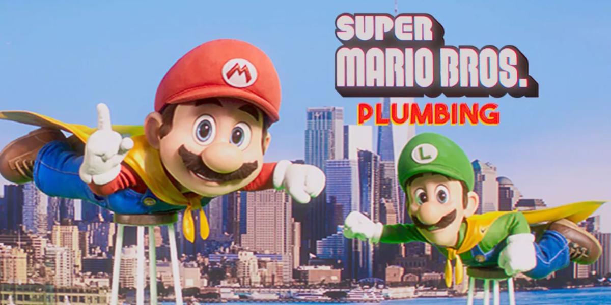 Mario e Luigi em capas em seu comercial no Super Mario Bros Movie