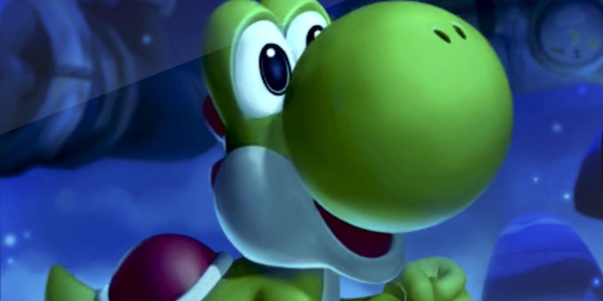 Mario + Rabbids Kingdom Battle Yoshi sorrindo em close cinemático