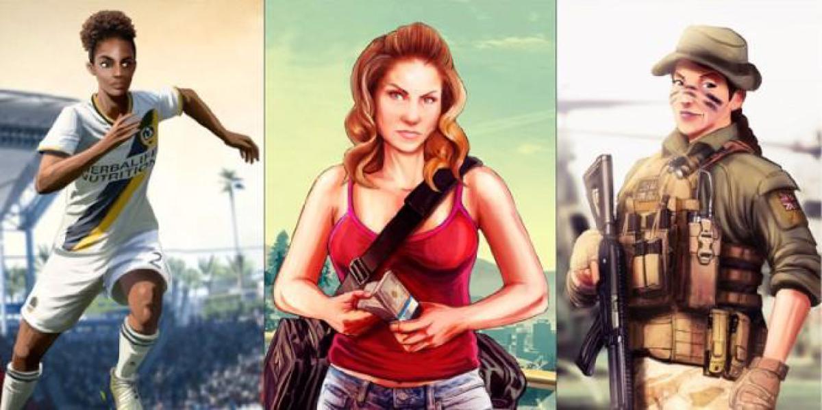 Personagens populares de videogames masculinos reinventados com designs femininos