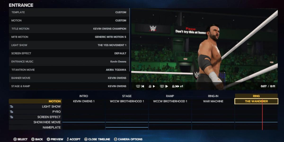WWE 2K23 mudando o movimento do anel
