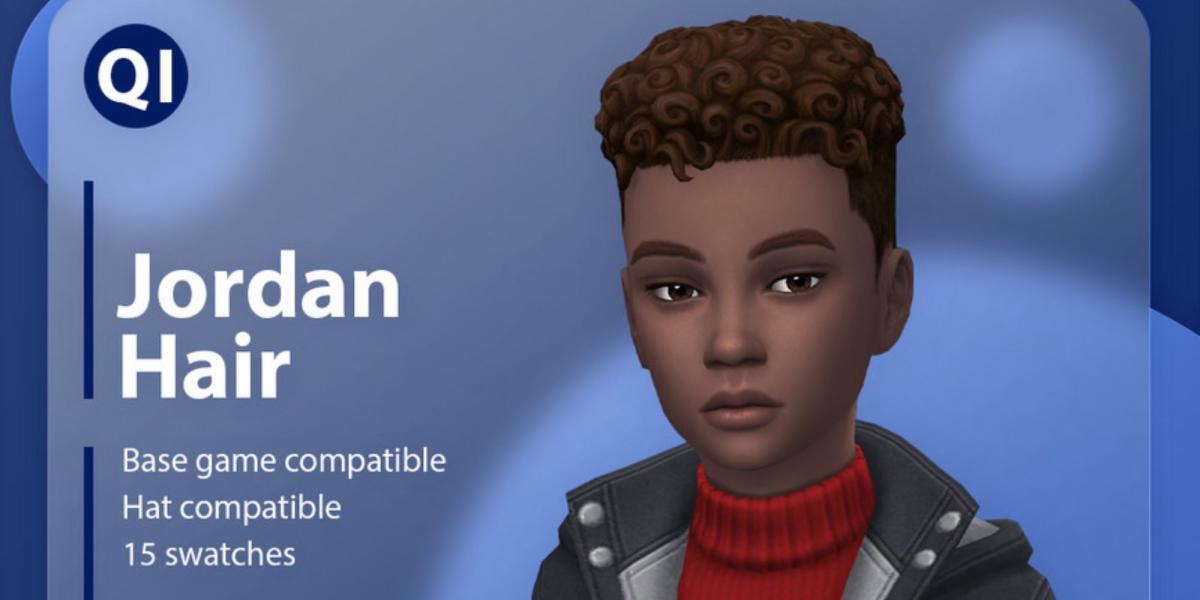 Cabelo de conteúdo personalizado para uma criança Sim, The Sims 4