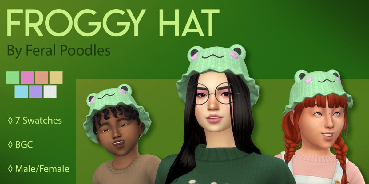 Chapéu de sapo de conteúdo personalizado para crianças Sims, The Sims 4
