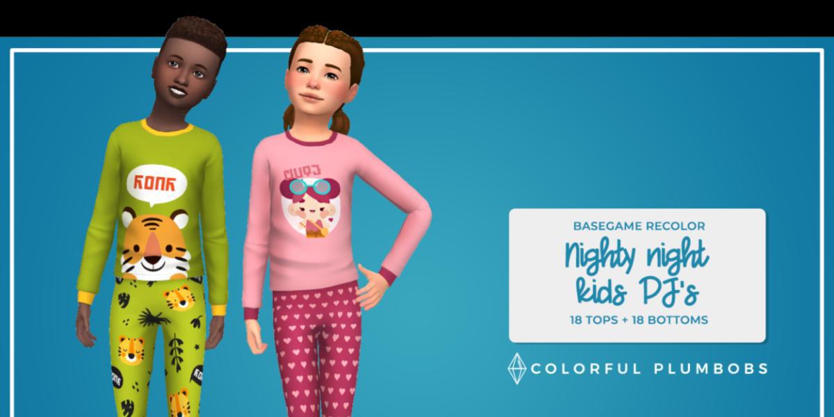 Pijamas personalizados para crianças Sims, The Sims 4