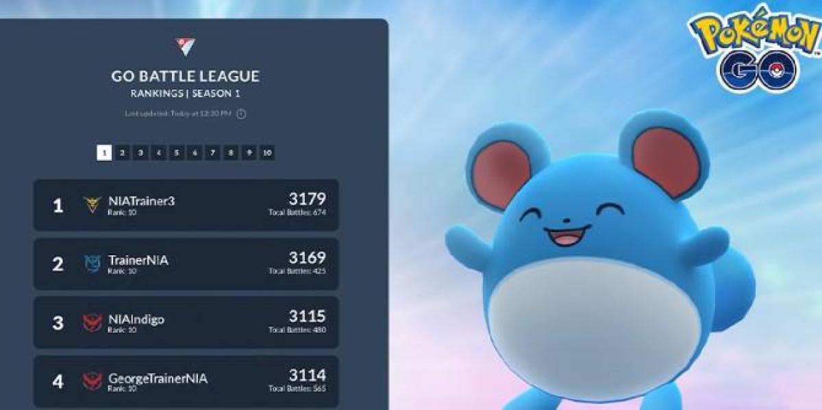 Pokemon GO adicionando tabelas de classificação da Liga de Batalha