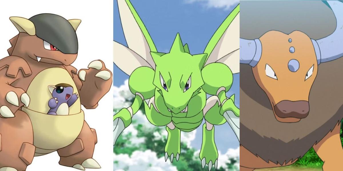 Pokémon Região de Kanto Kangas Scyther Tauros