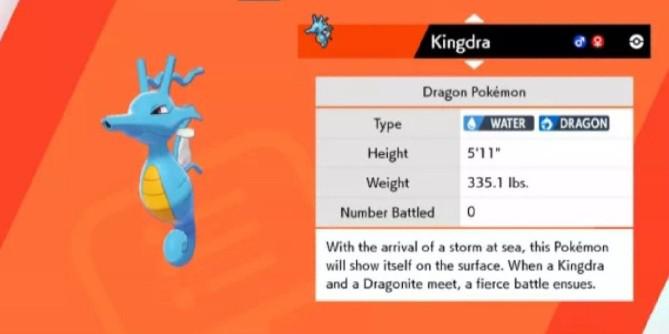 Pokemon Sword and Shield Crown Tundra Dragonite Pokedex entrada descoberta