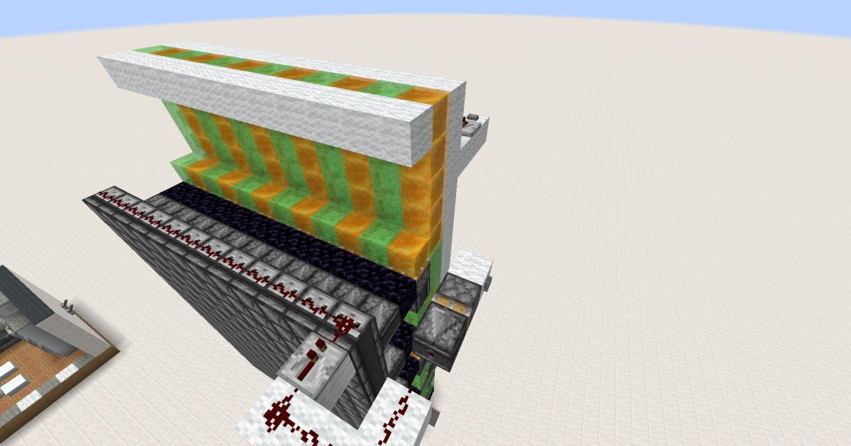Conjunto de máquinas voadoras do Minecraft visto por trás.