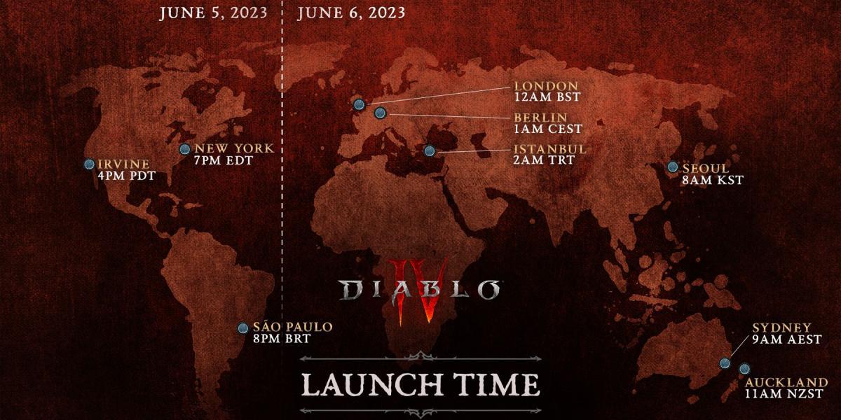 Diablo 4 mapa de lançamento
