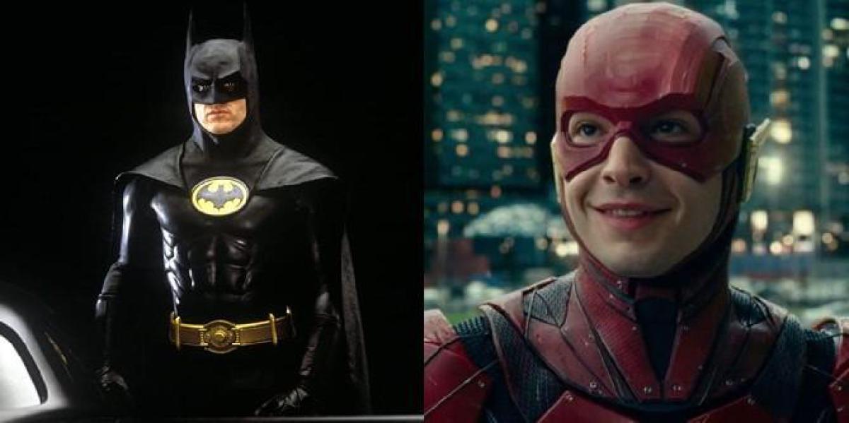 Primeira olhada no traje clássico do Batman de Michael Keaton no filme The Flash