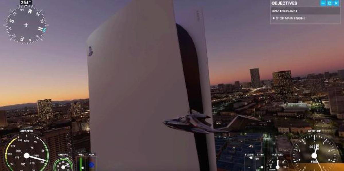 PS5 e Xbox Series X se tornam edifícios enormes no Microsoft Flight Simulator Mod