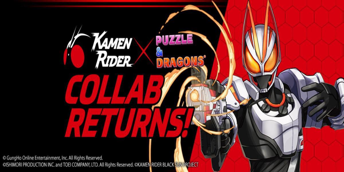 Puzzle and Dragons está cruzando com Kamen Rider