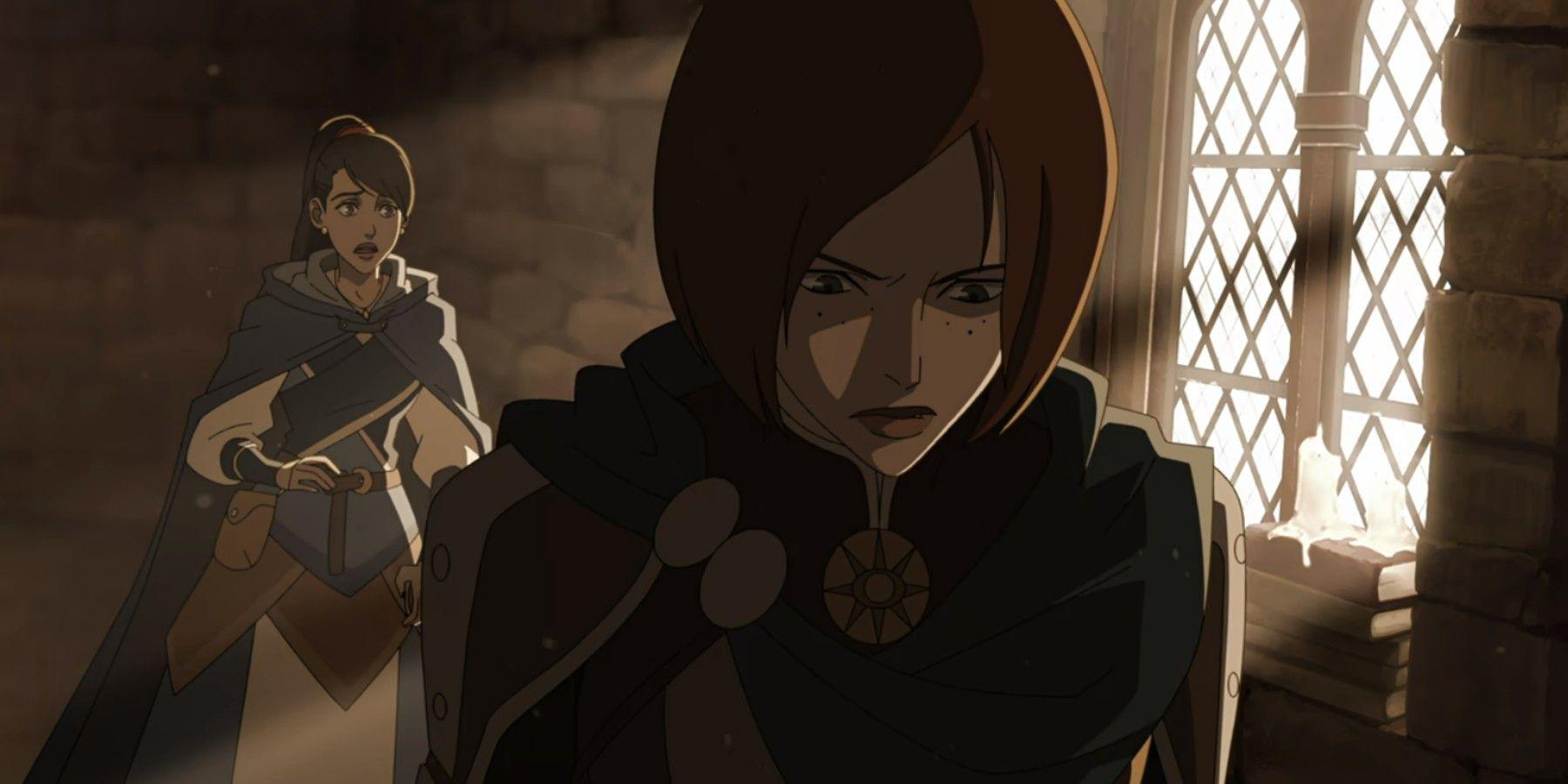 Quais personagens do jogo aparecem em Dragon Age: Absolution na Netflix