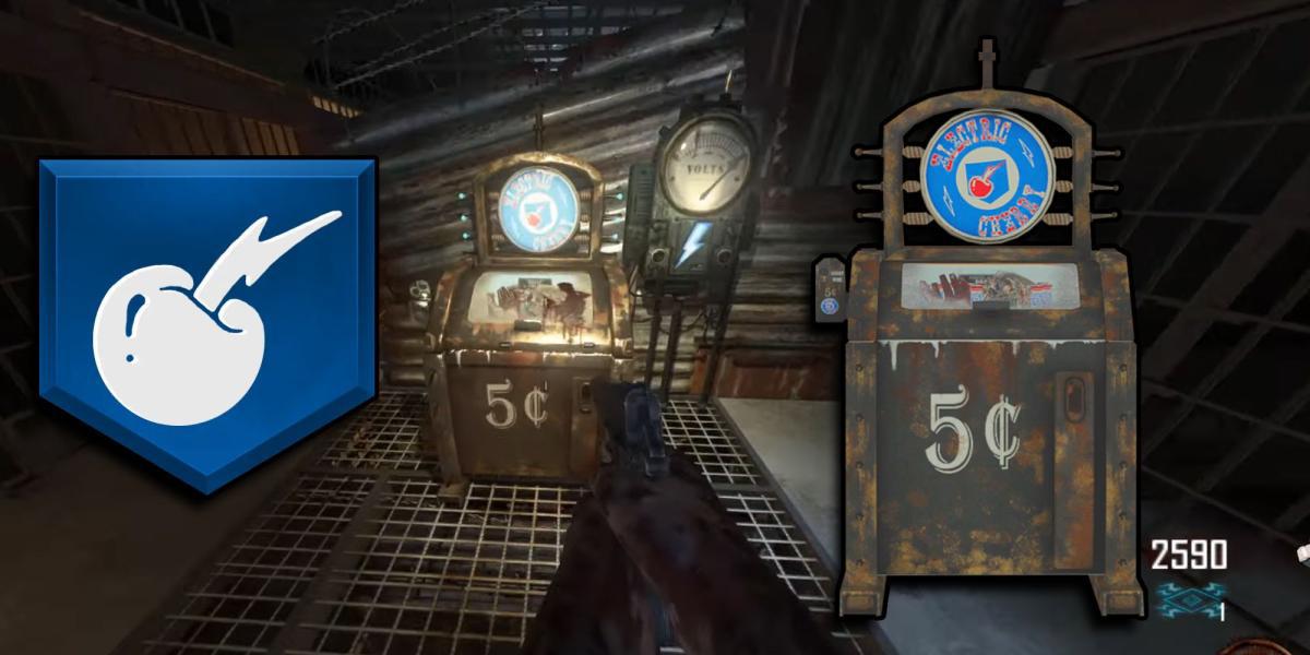 Call of Duty - Máquina elétrica Cherry Perk com PNG da máquina e logotipo no topo