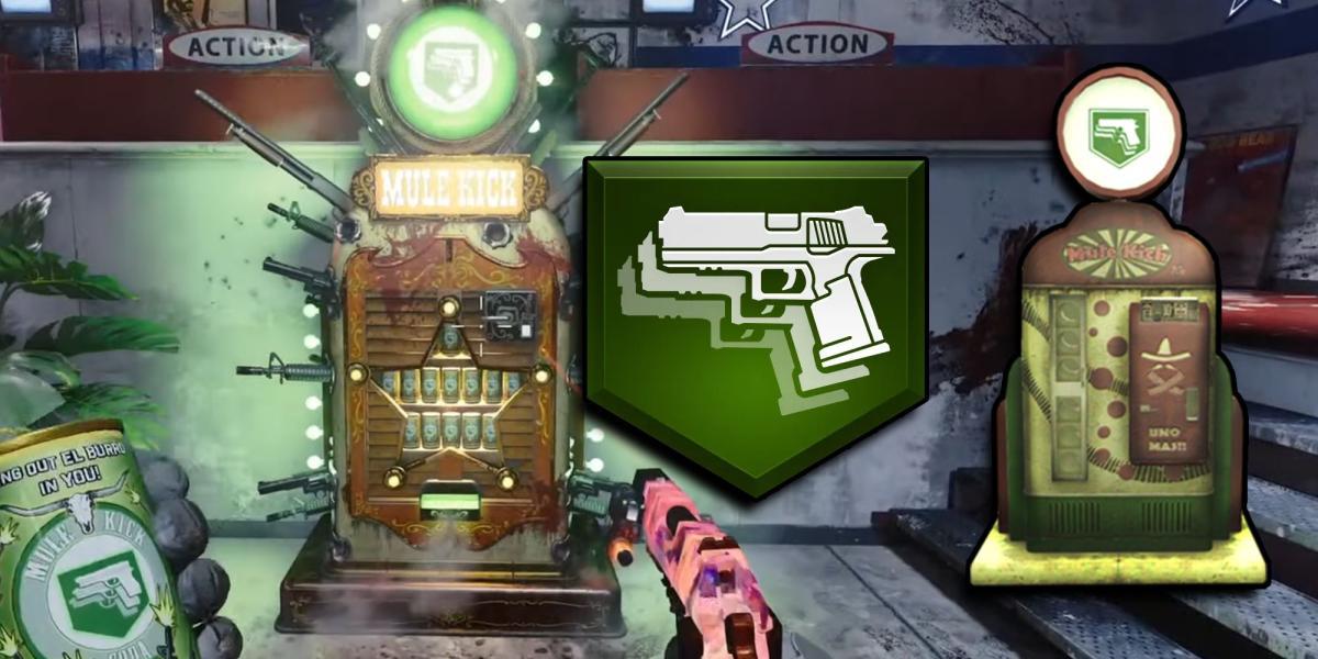 Call of Duty - Mule Kick Perk Machine com PNG da máquina e logotipo no topo