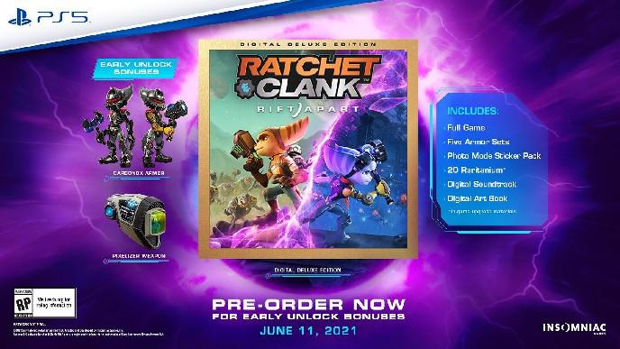 Ratchet and Clank: Rift Apart Detalhes Conteúdo da Edição Digital Deluxe