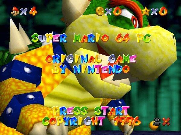 Reclamação de direitos autorais de arquivos da Nintendo contra a porta para PC de Super Mario 64