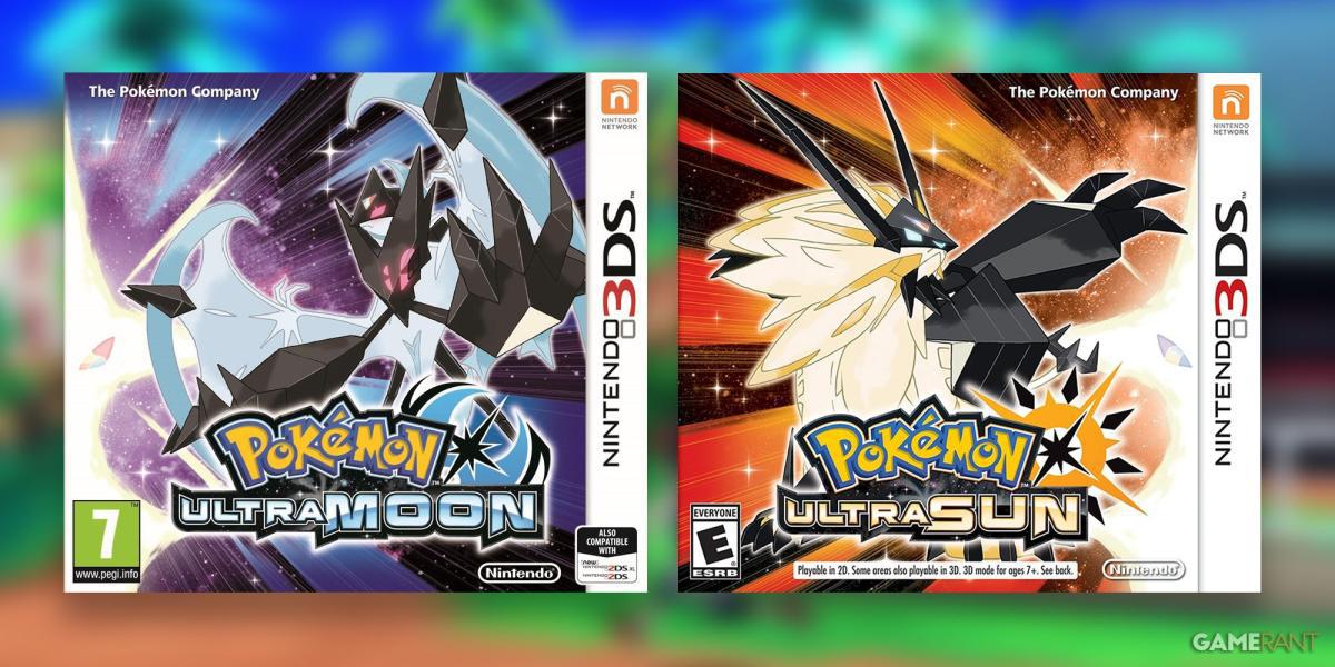 Arte da caixa de Pokemon Ultra Moon e Ultra Sun