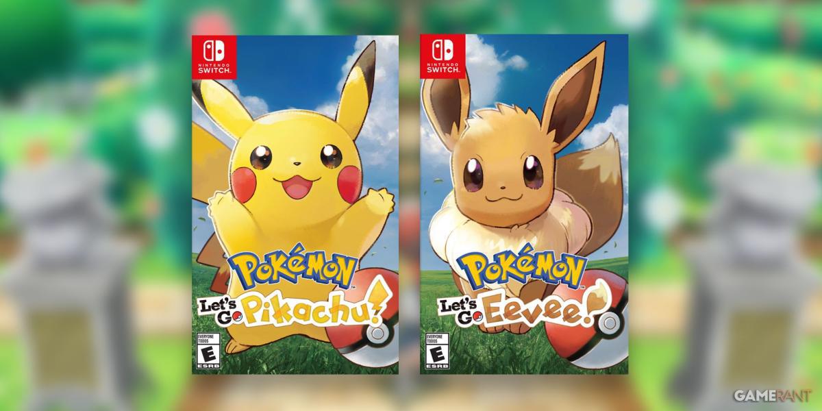Arte da caixa de Pokemon Let's Go Pikachu e Let's Go Eevee