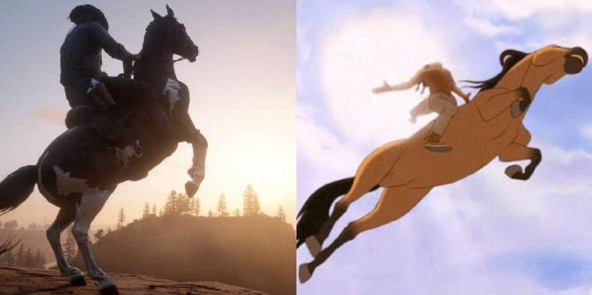 Red Dead Redemption 2 Player recria cena de salto do filme Spirit