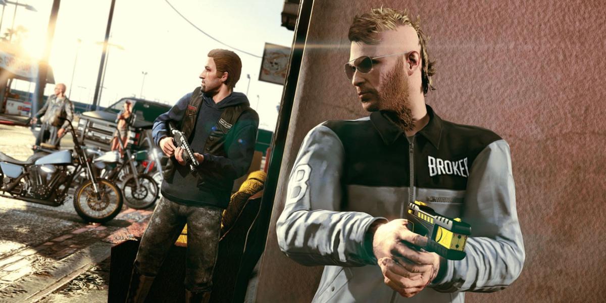 Grand Theft Auto Online - Personagem do GTA Online com a arma de choque (taser)