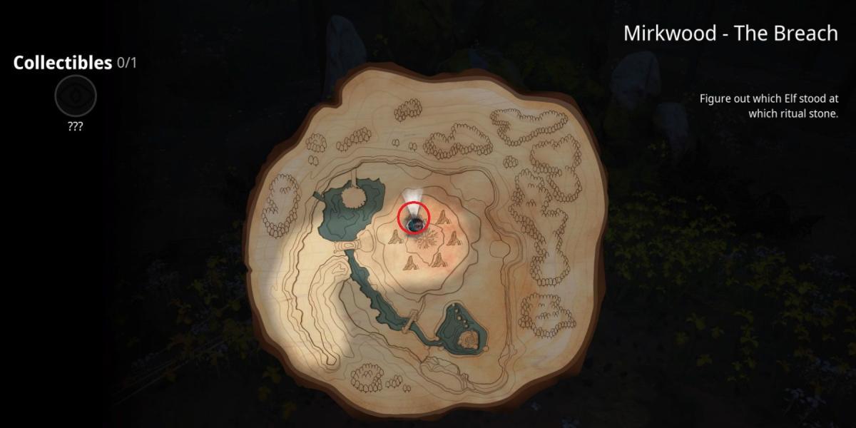 O mapa da Fenda da Floresta das Trevas em O Senhor dos Anéis: Gollum
