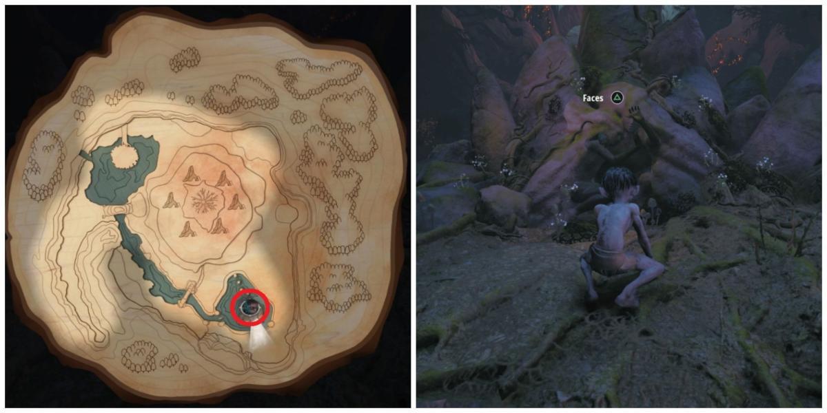 Gollum encontra rostos de pedra em O Senhor dos Anéis: Gollum