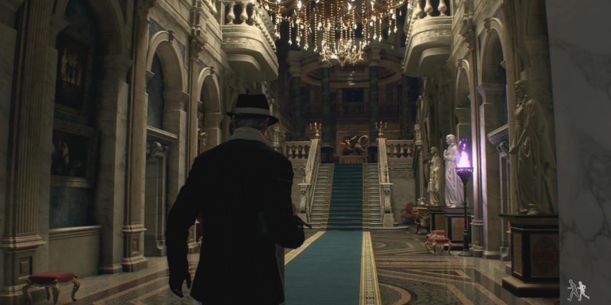 Leon encontra o Grand Hall em Resident Evil 4 Remake