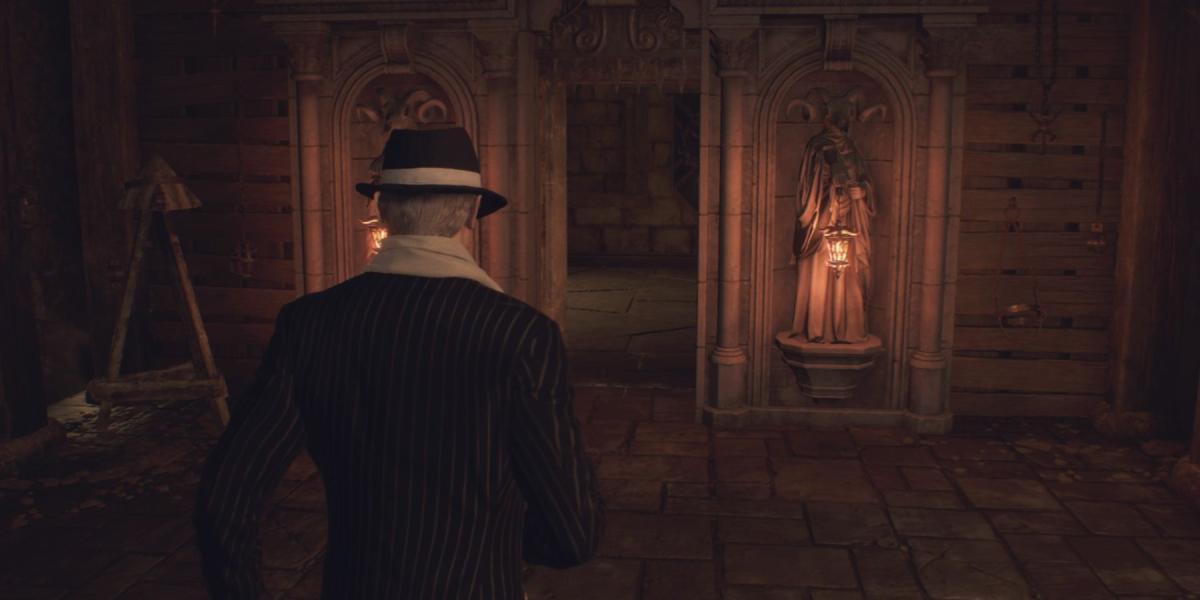 Leon enfrenta a porta Crimson Flame em Resident Evil 4 Remake