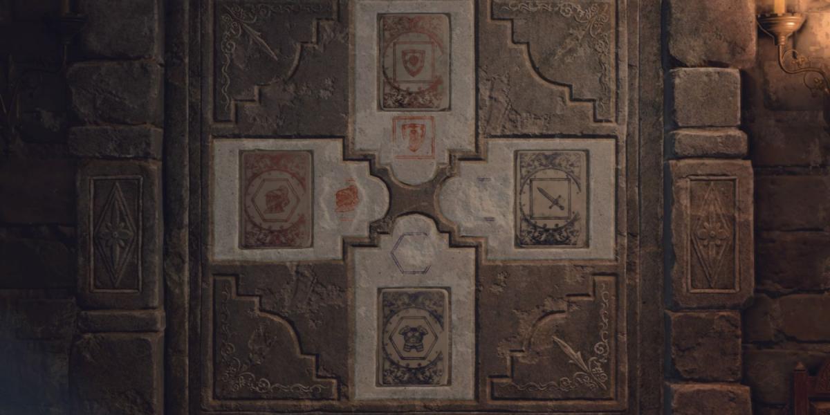 A solução do quebra-cabeça Lithographic Stones em Resident Evil 4 Remake