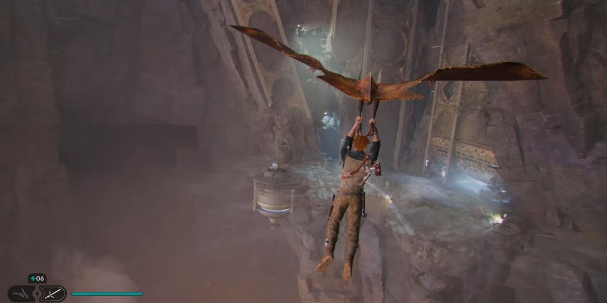 imagem mostrando a primeira etapa do quebra-cabeça do segundo acoplador no assentamento devastado em Star Wars Jedi Survivor.
