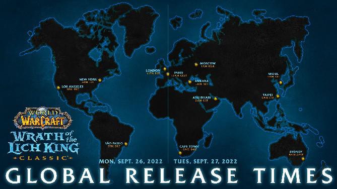 Revelados os tempos de lançamento global de World of Warcraft: Wrath of the Lich King Classic