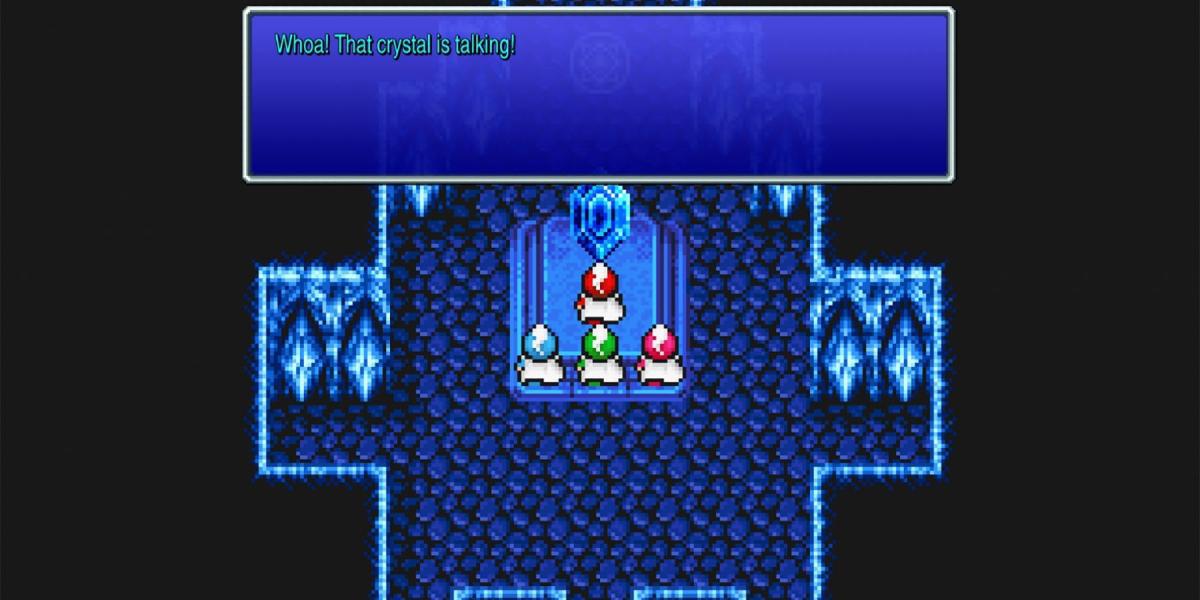 Final Fantasy 3 Pixel Remaster heróis de cristal da luz