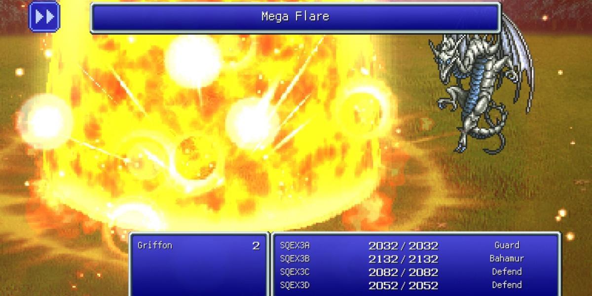 Final Fantasy Pixel Remaster Bahumut Mega Flare invocado