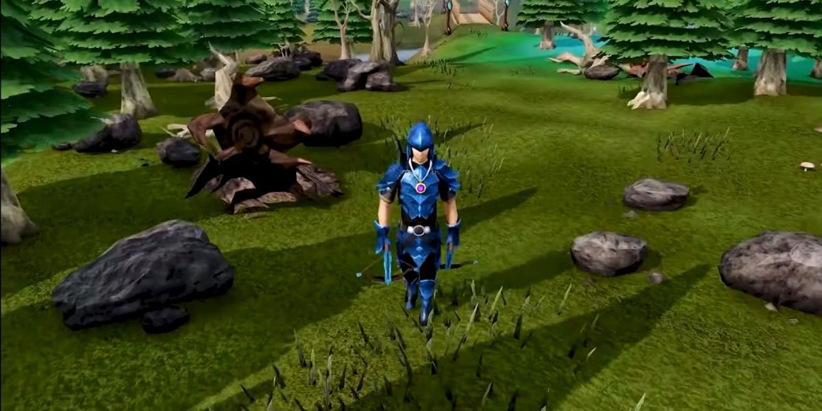 Um jogador com uma construção de besta dupla no RuneScape