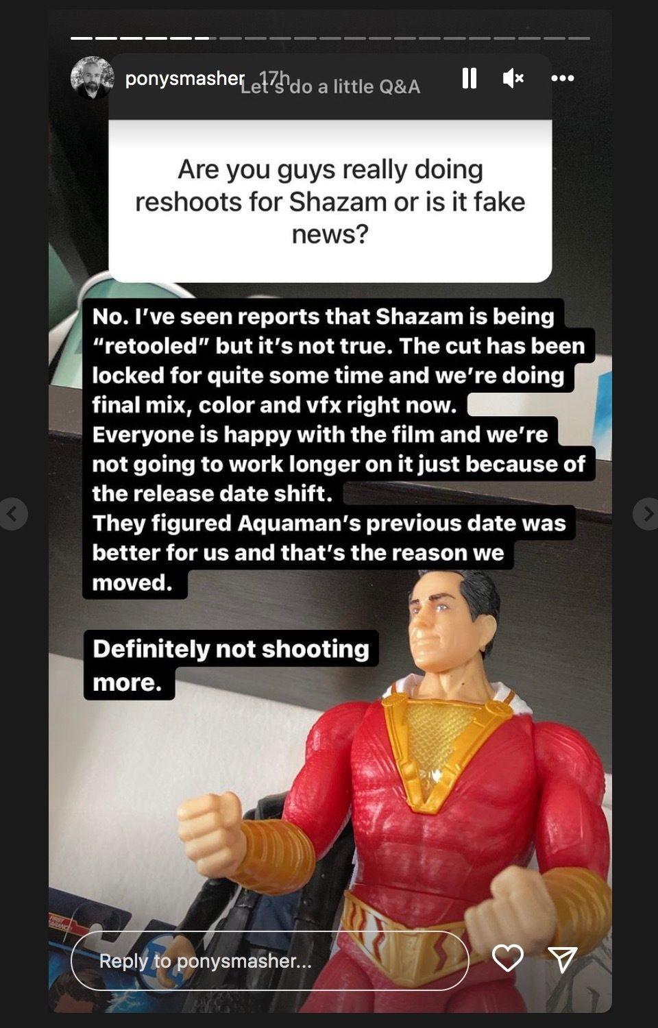 Shazam! Diretor de Fúria dos Deuses negado nas refilmagens causou atraso