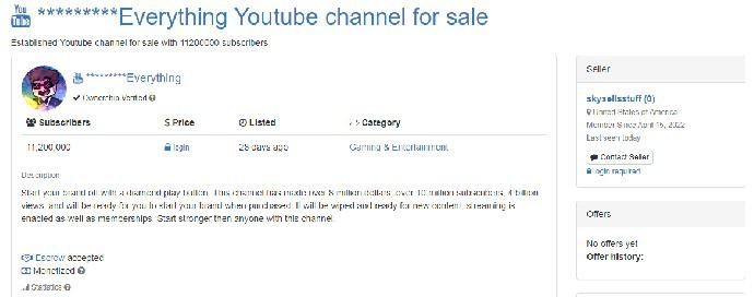 SkyDoesMinecraft está vendendo seu canal no YouTube