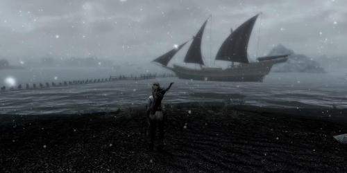 Skyrim debaixo d’água: falha bizarra causa caos no jogo