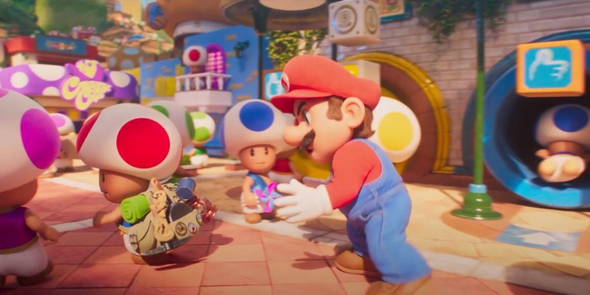 Mario e Toad no Mushroom Kingdom no filme Super Mario Bros.