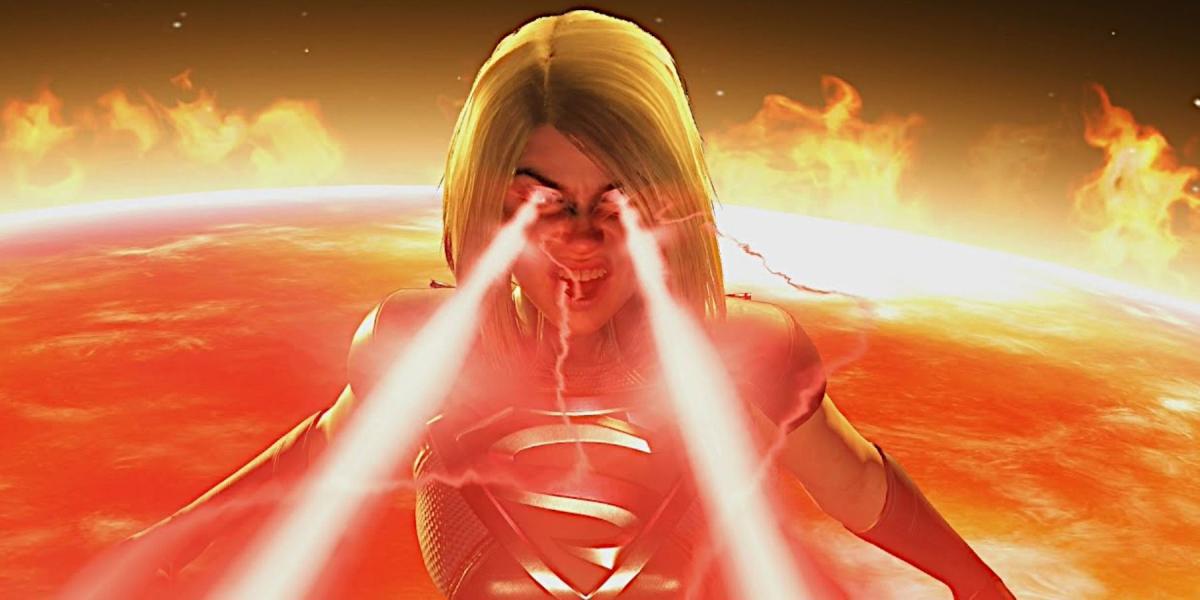 Injustice 2 Supergirl acertando um Super Move